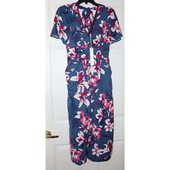 Adelyn Rae 5970298 Women's Sz XS Blue Multi Floral Print Shayne Jumpsuit $108 - Picture 2 of 12